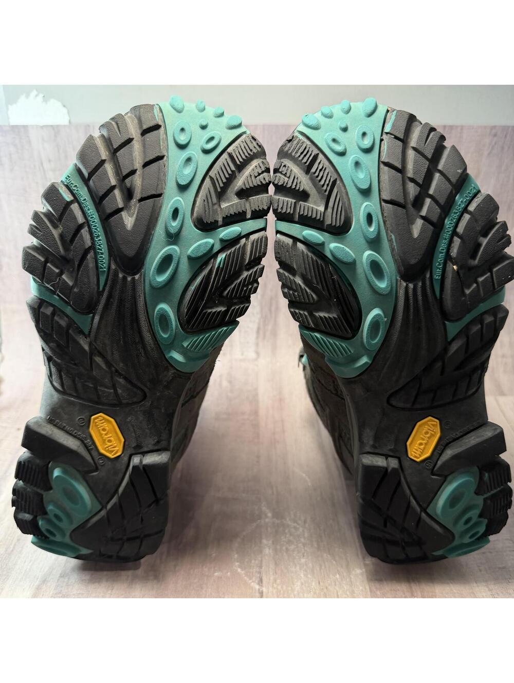 Merrell Moab 3 Women's 8 Mid Waterproof Hiking Boot Gray & Teal Lace Up Boots - Picture 8 of 12